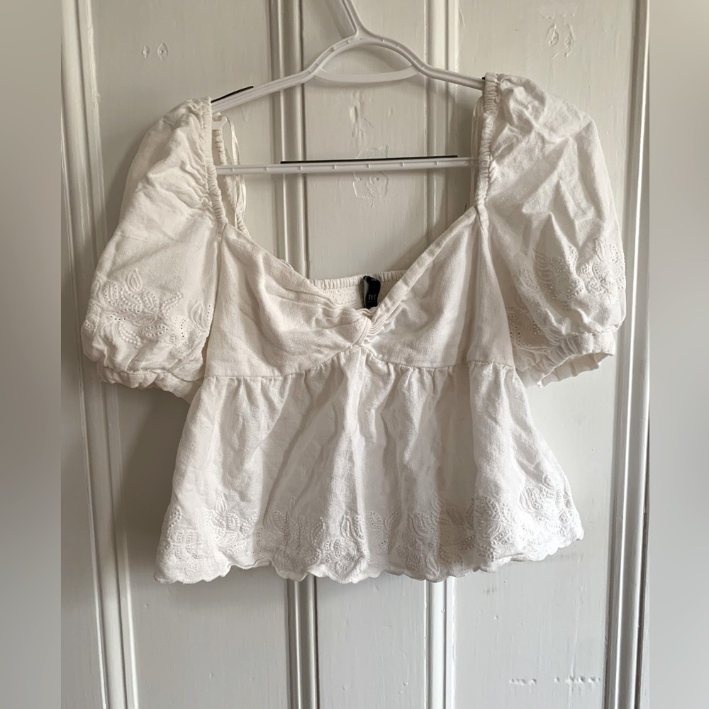 White Flowy Zara Top